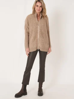 Strickjacke Aus Italienischem Garn Mit Reisverschluss Und Taschen