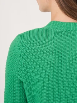Strickjacke Aus Reiner Baumwolle In Rippstrick
