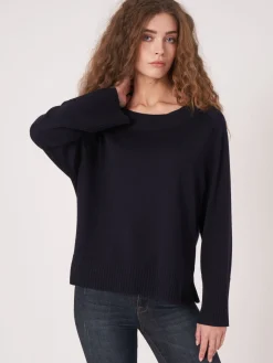 Strickpulli Mit Breitem Rippensaum