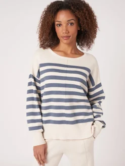 Strickpullover Aus Baumwollmischung Mit Streifen