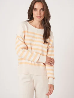 Strickpullover Aus Baumwollmischung Mit Streifen
