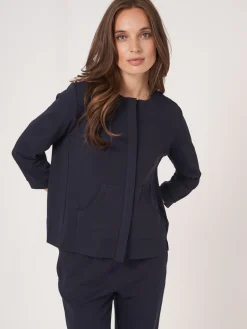 Sweatshirt-Jacke Mit Verdeckter Knopfleiste Aus Baumwollmischung
