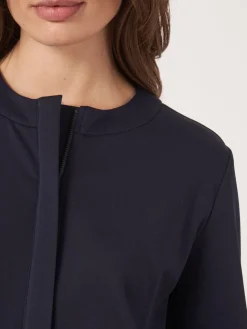 Sweatshirt-Jacke Mit Verdeckter Knopfleiste Aus Baumwollmischung