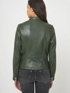 Taillierte Biker-Lederjacke