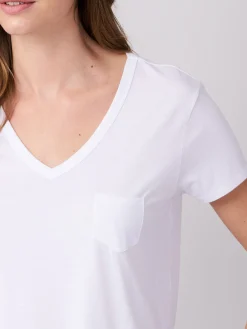 T-Shirt Mit V-Ausschnitt Und Brusttasche
