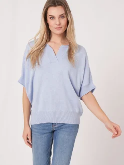 Ubergroser Strickponcho Aus Kaschmir-Seidenmischung