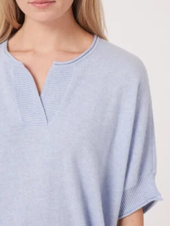 Ubergroser Strickponcho Aus Kaschmir-Seidenmischung