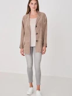 Wildleder-Blazer Mit Lockerem Sitz