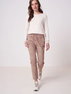Wildlederhose Mit Elastischer Taille