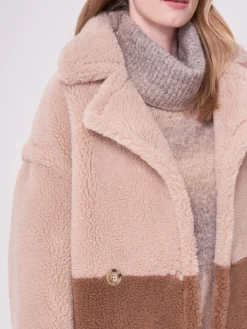 Zweifarbiger Wendbarer Faux Shearling Mäntel